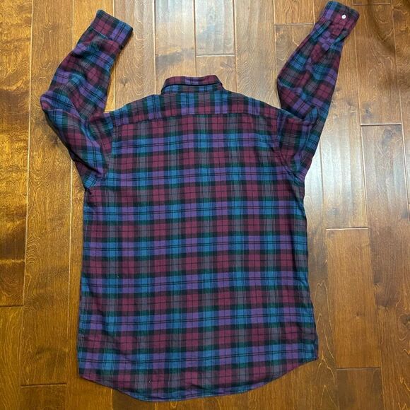 L.L. Bean Northwoods Vintage Multicolor Plaid Flannel Button Front Shirt XLT - Picture 5 of 8